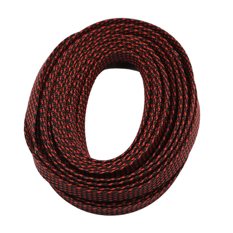 CBAZY 30ft PET Expandable Sleeving Wire Cable Sleeve (1/3", Red&Black) - Image 4